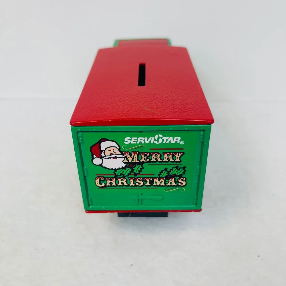 1995 ServiStar Merry Christmas Truck Coin Bank Kenworth Vintage Red